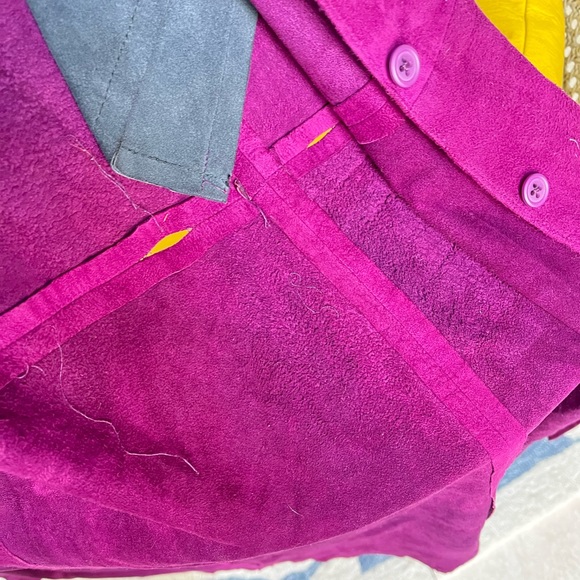 VTG Leather/Suede Designer Coat SO COOL!!! - Picture 8 of 13